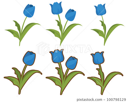 Tulip (blue) illustration set Tulip (blue) illustration set 100798129