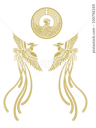 中國鳳凰在日本_phoenix set_material: vector_graphic 中國鳳凰在日本_phoenix set_material: vector_graphic 100798168