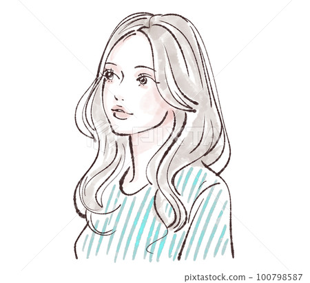 Female illustration material Female illustration material 100798587