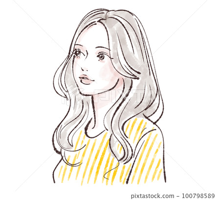 Female illustration material Female illustration material 100798589