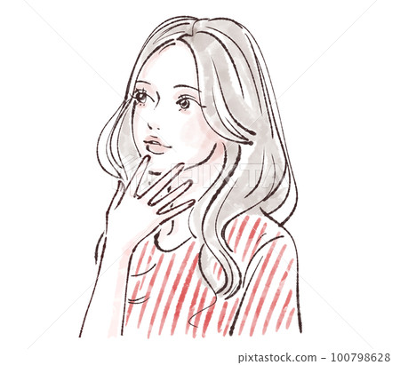 Female illustration material 100798628