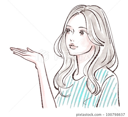 Female illustration material Female illustration material 100798637