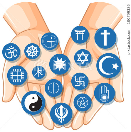 World religion symbols concept 100799326