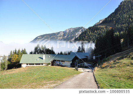 Middle station of the Jenner-Bahn at the mountain Jenner, near Berchtesgaden in Bavaria, Germany Middle station of the Jenner-Bahn at the mountain Jenner, near Berchtesgaden in Bavaria, Germany 100800535