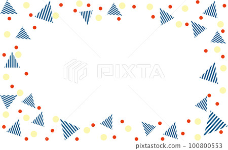 可愛的手繪條紋三角框 100800553