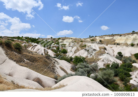 Rocky sandstone formations near Love Valley in Goreme National Park, Nevsehir, Cappadocia, Turkey Rocky sandstone formations near Love Valley in Goreme National Park, Nevsehir, Cappadocia, Turkey 100800613