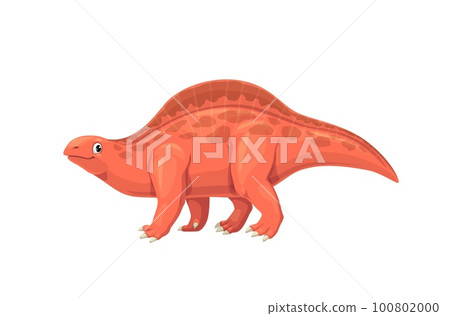 Cartoon lotosaurus dinosaur character. Isolated vector extinct genus of sail-backed poposauroid lived in the Late Middle Triassic period in China. Prehistoric reptile, ancient wildlife creature Cartoon lotosaurus dinosaur character. Isolated vector extinct genus of sail-backed poposauroid lived in the Late Middle Triassic period in China. Prehistoric reptile, ancient wildlife creature 100802000