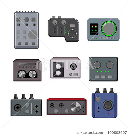 audio interface set cartoon vector illustration 100802607