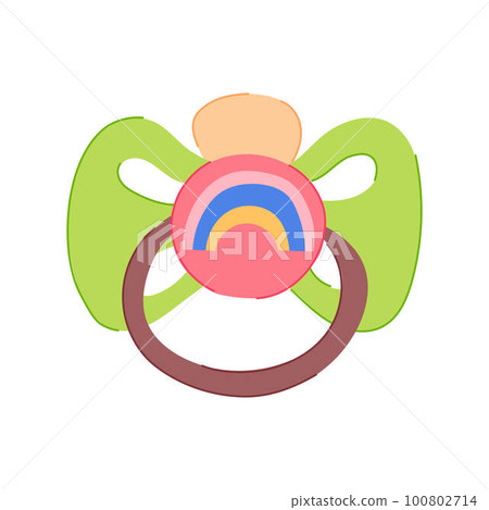 rubber pacifier baby cartoon vector illustration rubber pacifier baby cartoon vector illustration 100802714