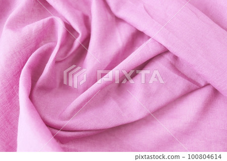 FreTexture of pink natural fabric, cotton, folds, top view, background forsh pink orchid flowers, burning candles, sea salt, on a bright pink background, spa concept, relaxation atmosphere, body care FreTexture of pink natural fabric, cotton, folds, top view, background forsh pink orchid flowers, burning candles, sea salt, on a bright pink background, spa concept, relaxation atmosphere, body care 100804614