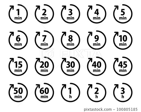 Timer icon set_black solid 100805185