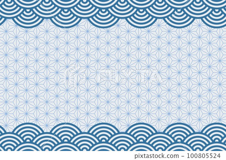 Japanese style illustration background ☆ Qinghai wave / hemp leaf ☆ Vector material Japanese style illustration background ☆ Qinghai wave / hemp leaf ☆ Vector material 100805524