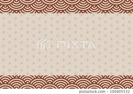 Japanese style illustration background ☆ Qinghai wave / hemp leaf ☆ Vector material Japanese style illustration background ☆ Qinghai wave / hemp leaf ☆ Vector material 100805532