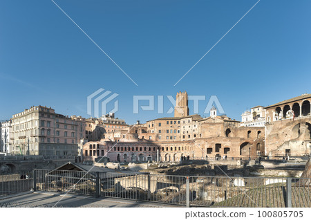 View of Trajan's forum in Rome 100805705