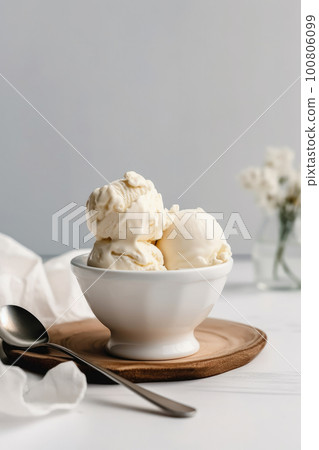 Tasty Sweet Ice Cream. Illustration AI Generative 100806099
