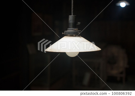 Retro lighting in an old Japanese house Retro lighting in an old Japanese house 100806392