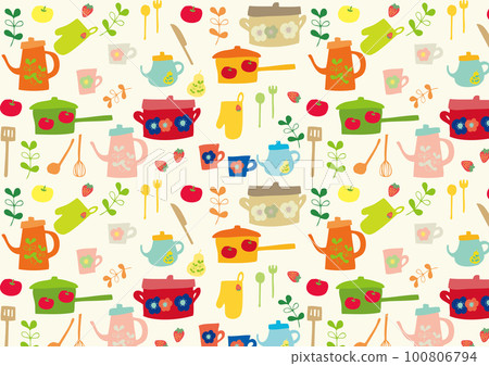 Scandinavian kitchen pattern 100806794