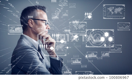 數字世界、DX 網絡安全、互聯網安全形象的成功商業領袖 100806967