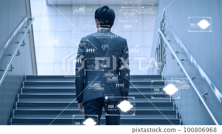 數字世界、DX 網絡安全、互聯網安全形象的成功商業領袖 100806968