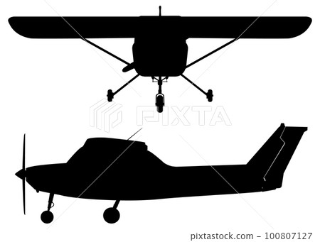 Light Aircraft Silhouette Vector Design 100807127