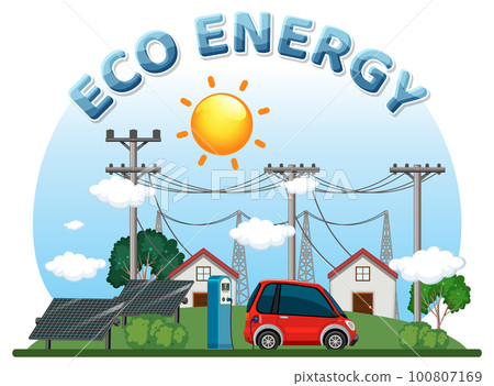 Green energy text banner design 100807169