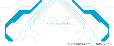 Blue minimal lines abstract futuristic tech background 100807665