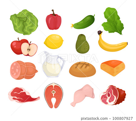 Fresh Food Cartoon Set 100807927