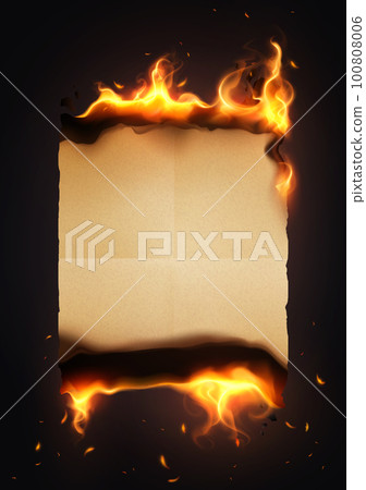 Burned Old Paper Realistic Concept 100808006