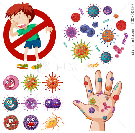 Set of germ and virus 100808130