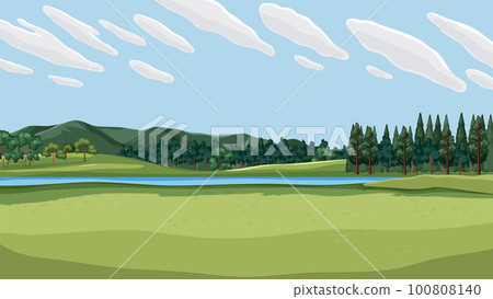 Landscape of a Green Grass Field and Blue Sky Landscape of a Green Grass Field and Blue Sky 100808140