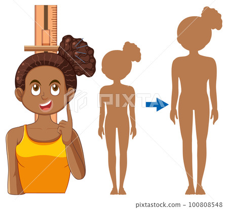 Teen Girl with Measuring Height Teen Girl with Measuring Height 100808548