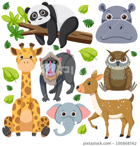 Set of mix animal character 100808562