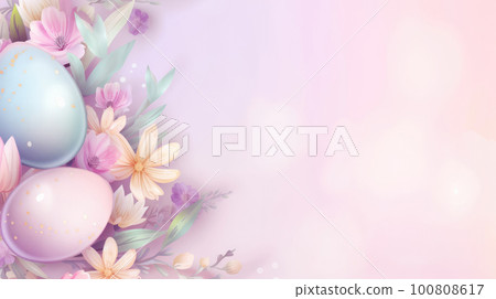 Happy Easter Card Illustration AI Generative 100808617