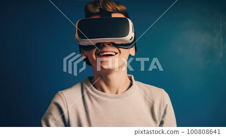 Child in VR Glasses. Illustration AI Generative Child in VR Glasses. Illustration AI Generative 100808641