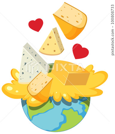 Different cheeses in cartoon style Different cheeses in cartoon style 100808733