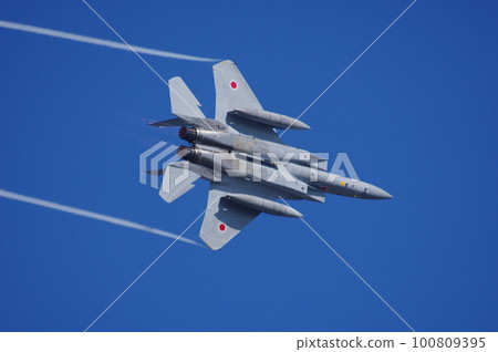 航空自衛隊F-15在航空節上進行機動飛行 航空自衛隊F-15在航空節上進行機動飛行 100809395