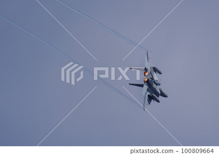 F-15 of the Air Self-Defense Force performing a maneuver flight at the air festival 100809664