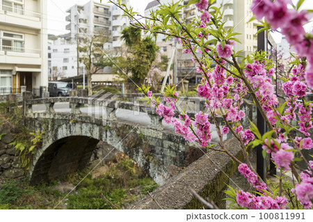 橫跨中島川的東溪橋 [長崎縣長崎市] 100811991