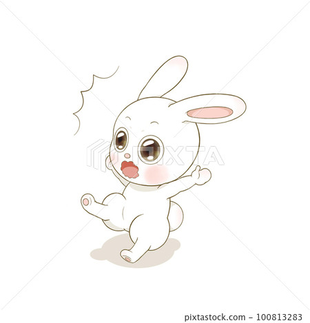 Illustration of a surprised cute rabbit Illustration of a surprised cute rabbit 100813283