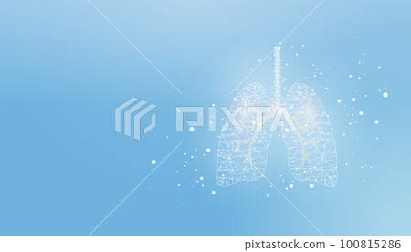Lungs. Banner template with glowing low poly. Futuristic modern abstract. Vector illustration Lungs. Banner template with glowing low poly. Futuristic modern abstract. Vector illustration 100815286