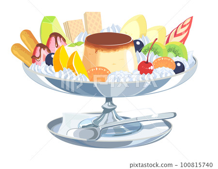 Illustration of pudding a la mode 100815740