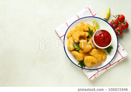 Concept of tasty fast food, nuggets, space for text 100815846