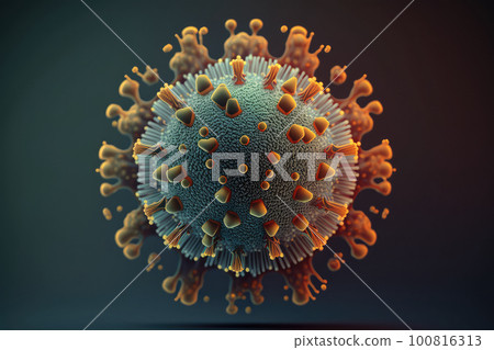 Illustration 3d render of an unrecognizable virus cell Illustration 3d render of an unrecognizable virus cell 100816313