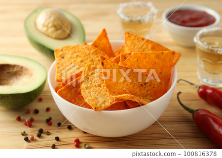 Concept of Mexico food, Mexico cuisine snack and drink 100816378