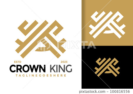 Abstract Letter A crown king logo vector icon... - Stock Illustration ...
