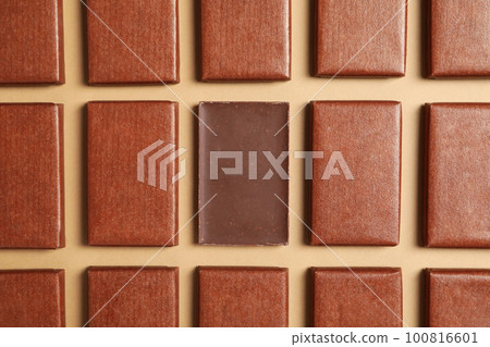 Concept of tasty food, chocolate, top view Concept of tasty food, chocolate, top view 100816601