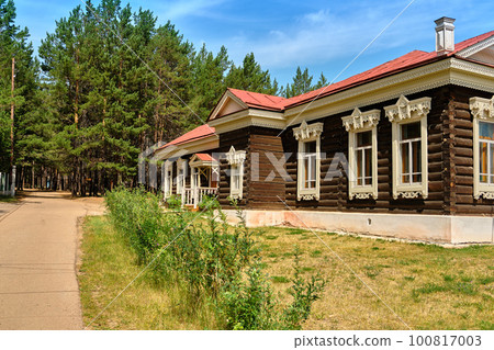 The house of the urban intelligentsia of the late 19th- early 20th century in the Ethnographic Museum of the Peoples of Transbaikalia. Ulan-Ude, Republic of Buryatia, Russia. 100817003