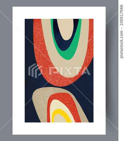 Abstract rings bohemian geometry wall art print 100817666