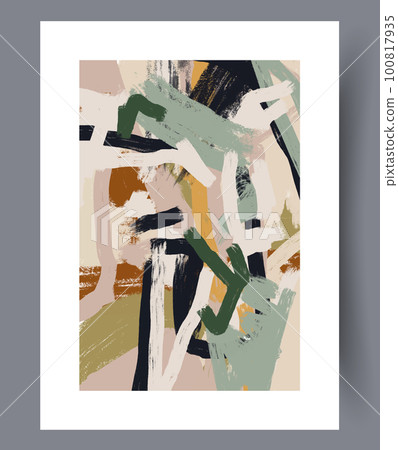 Abstract elements rambling composition wall art print 100817935