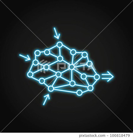 Neural network neon icon in line style Neural network neon icon in line style 100818479
